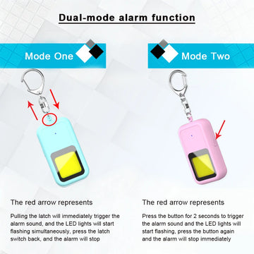Self Defence Alarm Keychain w/ LED